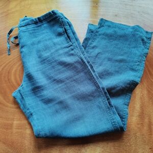 Poetry Blue Linen Pants US 6